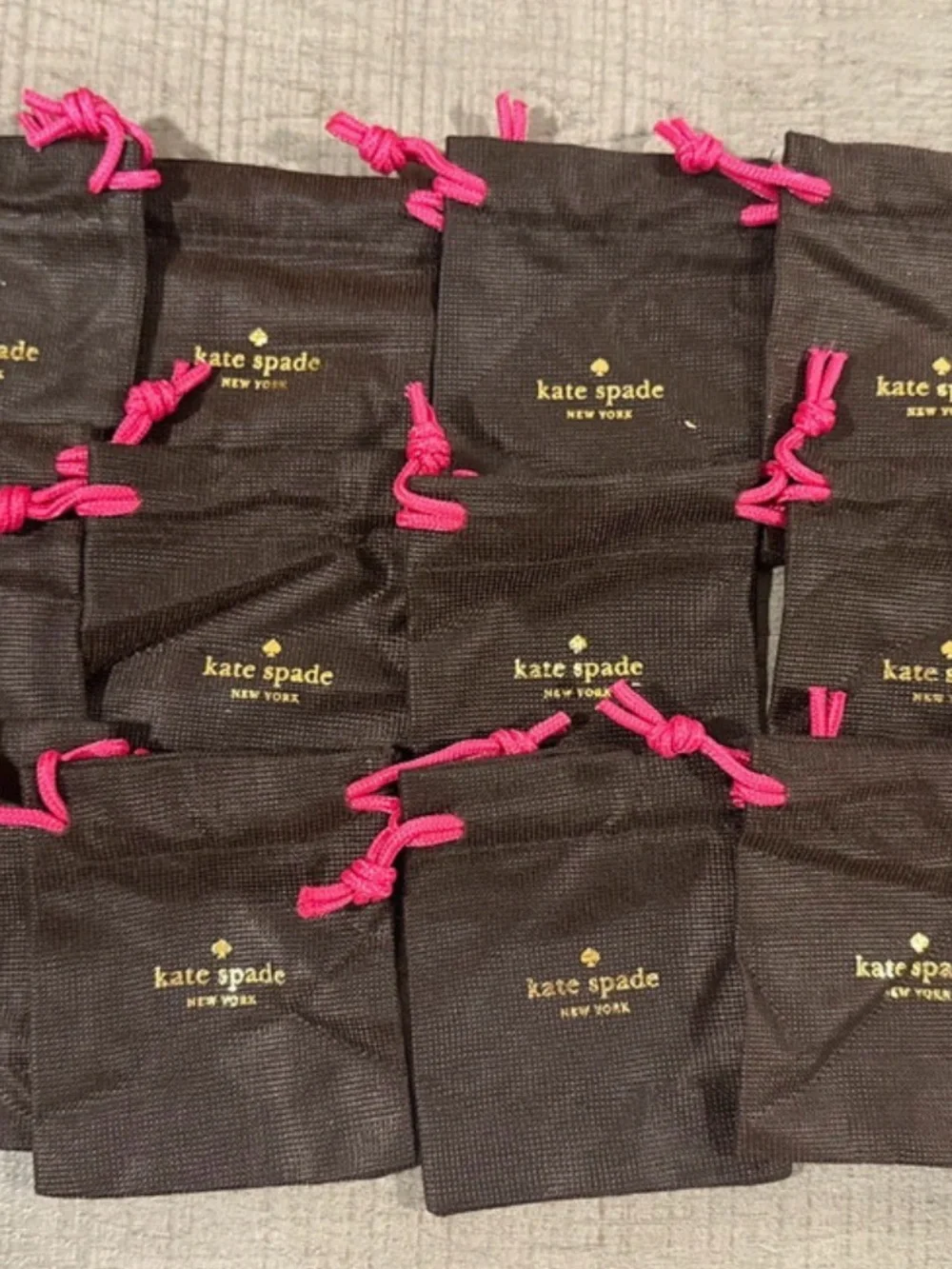 kate spade New York Brown  Pouch with Pink Drawstring - Set